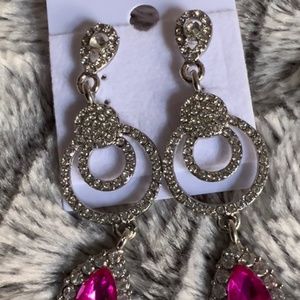 Costume Jewelry Pink and white diamond in white gold